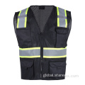 Black Reflective Safety Vest customized construction work black reflective safety vest Supplier